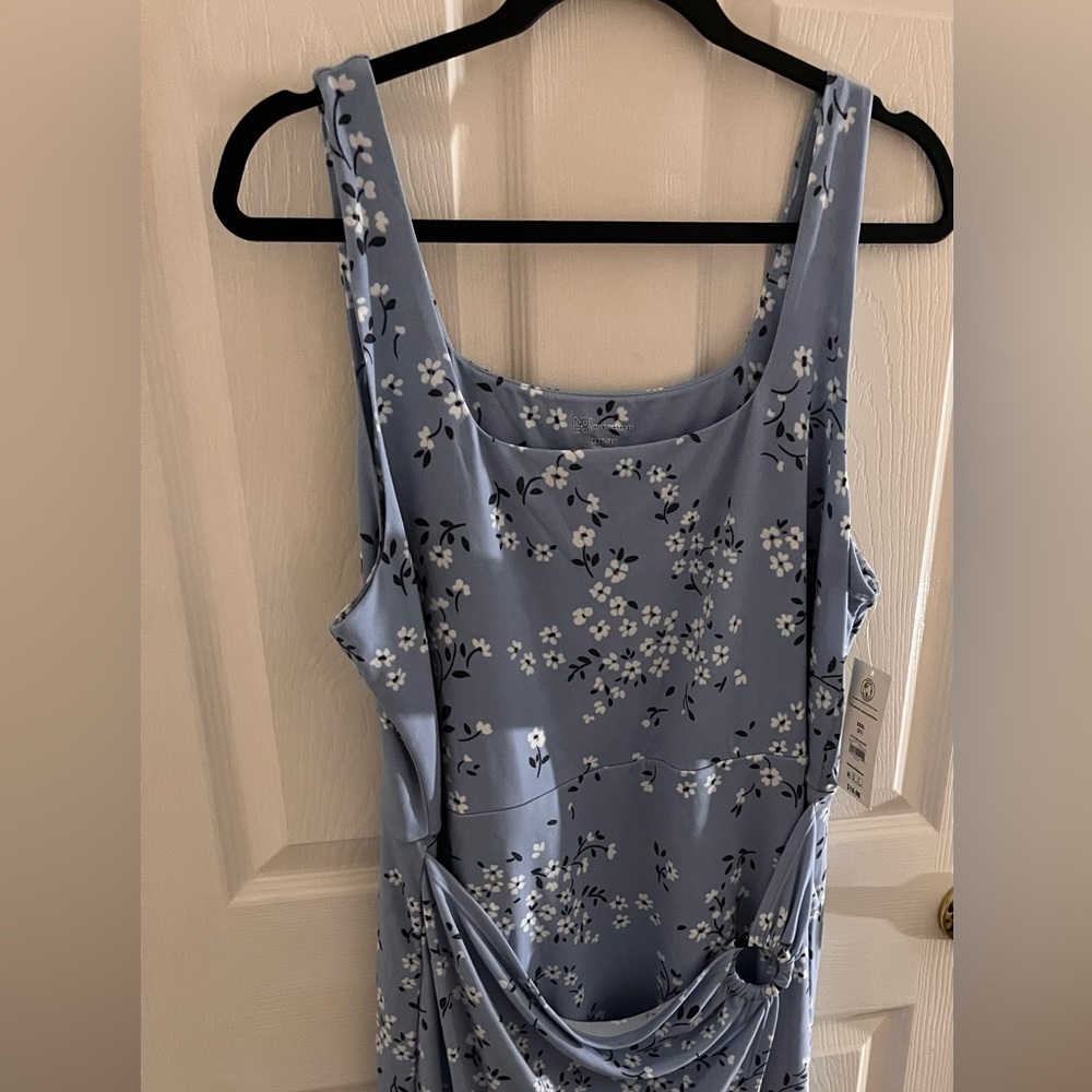 Blue long floral dress